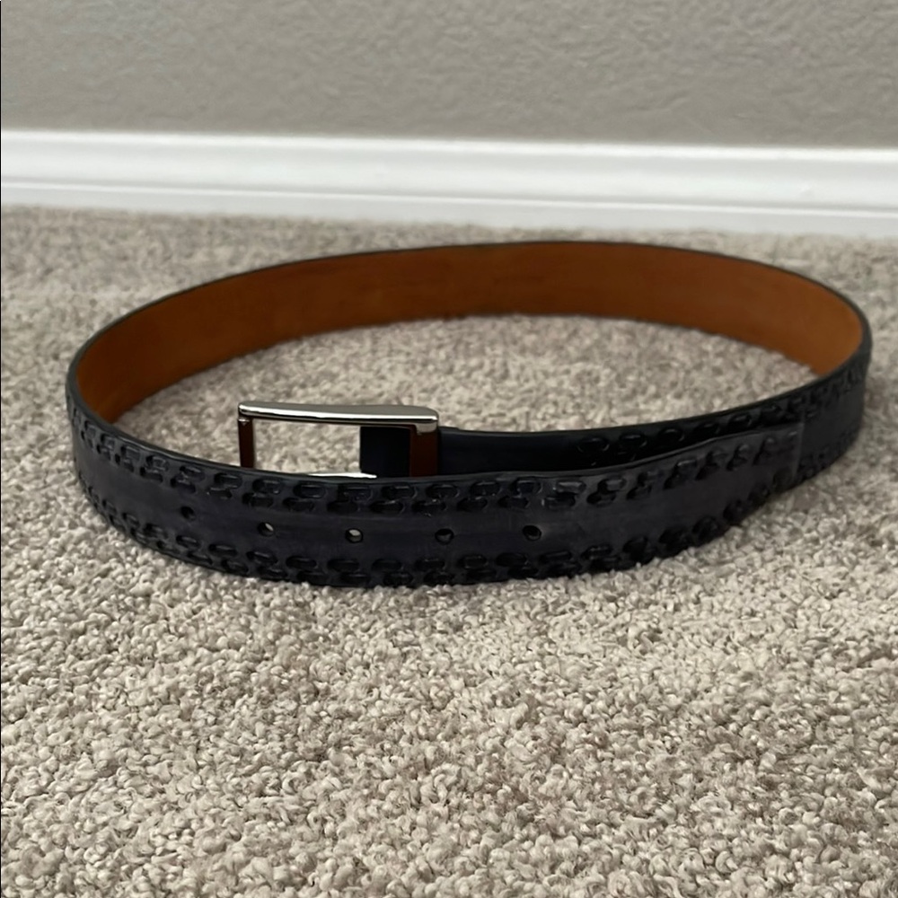 Men's Cole Haan Charcoal Gray Leather Belt